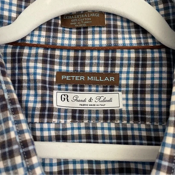 3 for $30 | Peter Millar Grandi & Rubinelli Blue Plaid Button Up Shirt - Picture 9 of 13